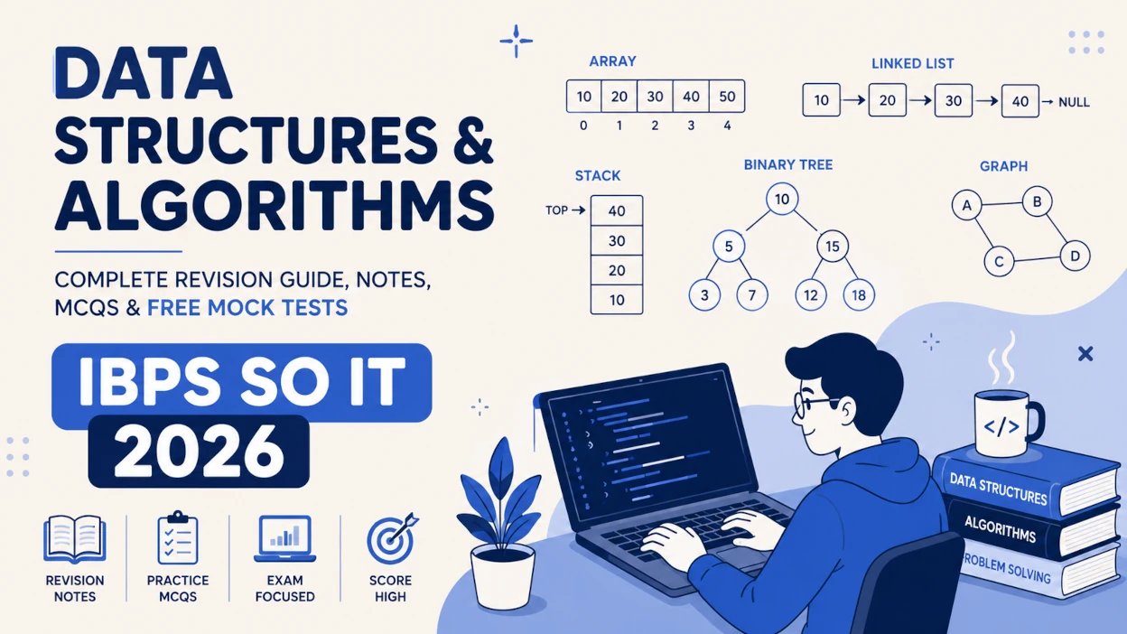 Data Structures & Algorithms for IBPS SO IT Officer 2026: Complete Revision Guide, Notes, MCQs & Free Mock Tests - Blog Post Image