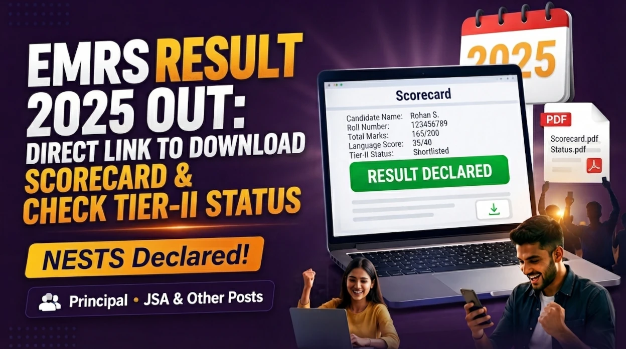 EMRS Result 2025 Out: Direct Link to Download Scorecard & Check Tier-II Status - Blog Post Image
