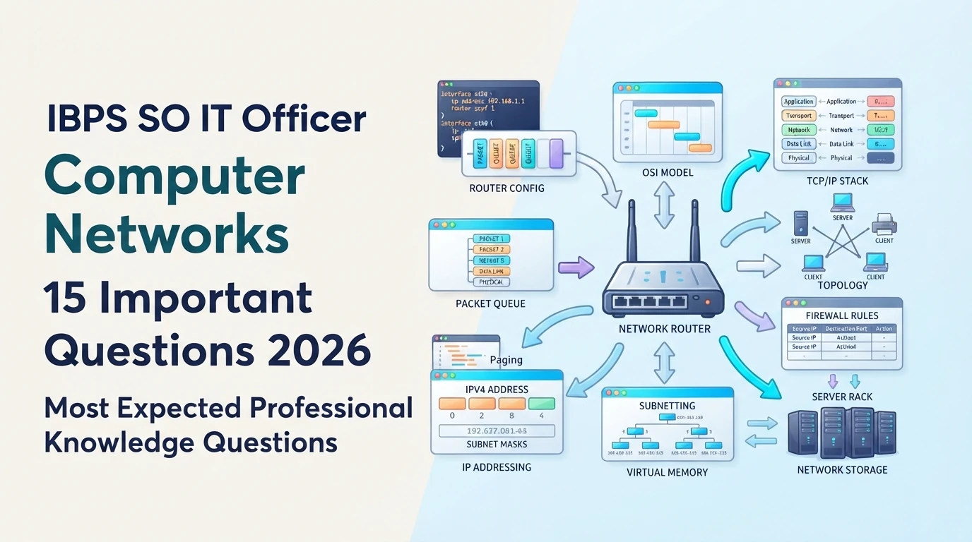 IBPS SO IT Officer Computer Networks Important Questions 2026: 15 Most Expected Professional Knowledge Questions - Blog Post Image