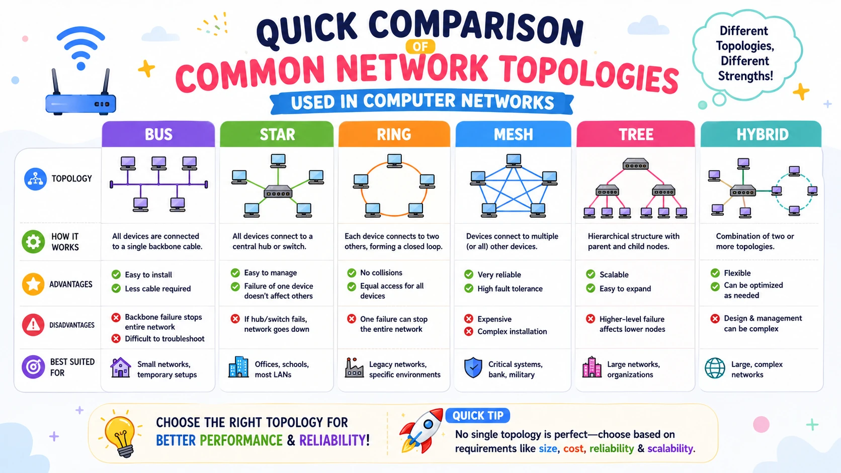 Types of Network Topologies Types of Network Topologies