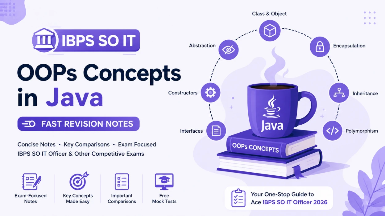 OOPs Concepts in Java: Fast Revision Notes for IBPS SO IT Officer 2026 - Blog Post Image