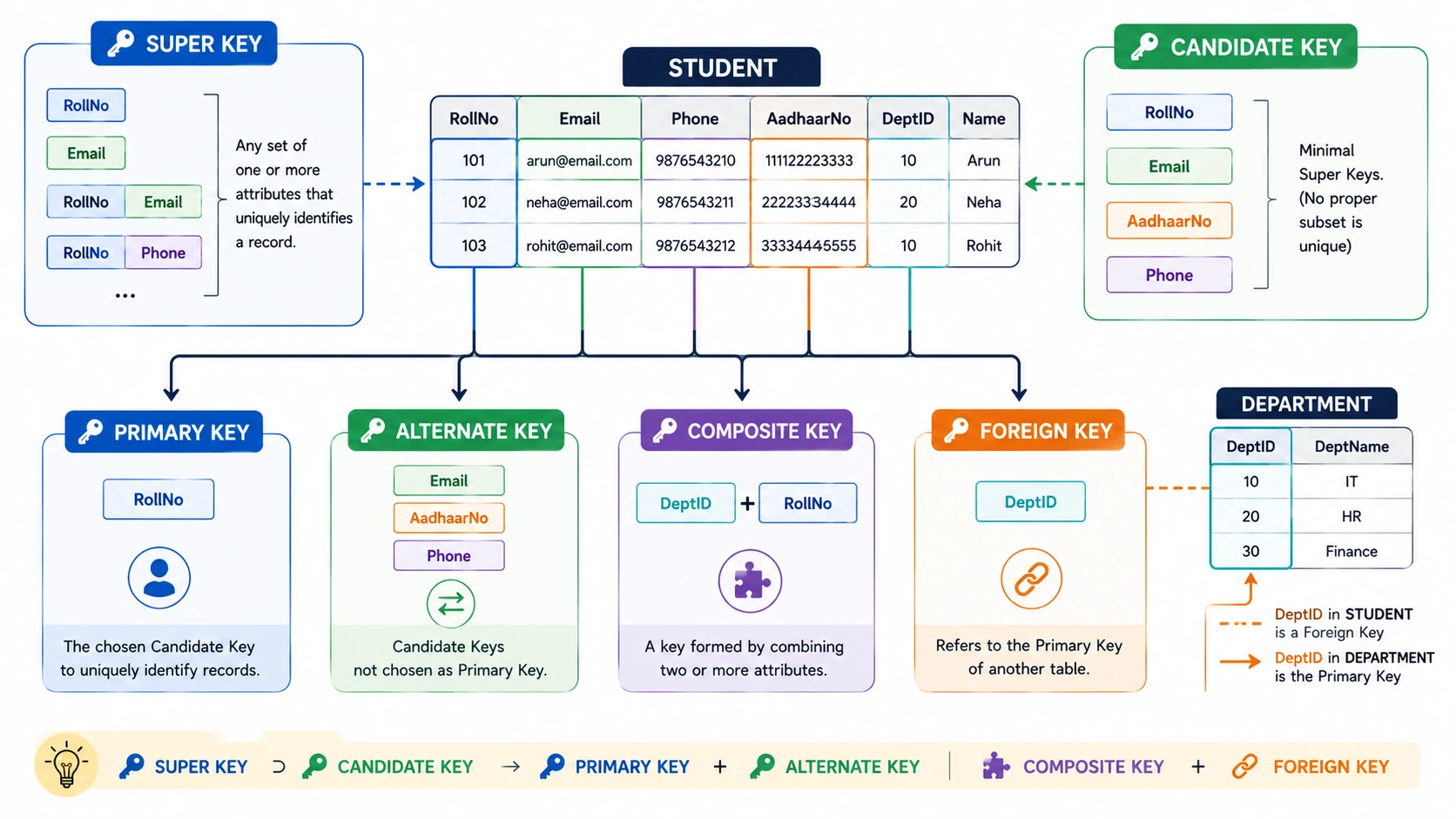Hierarchy of SQL Keys