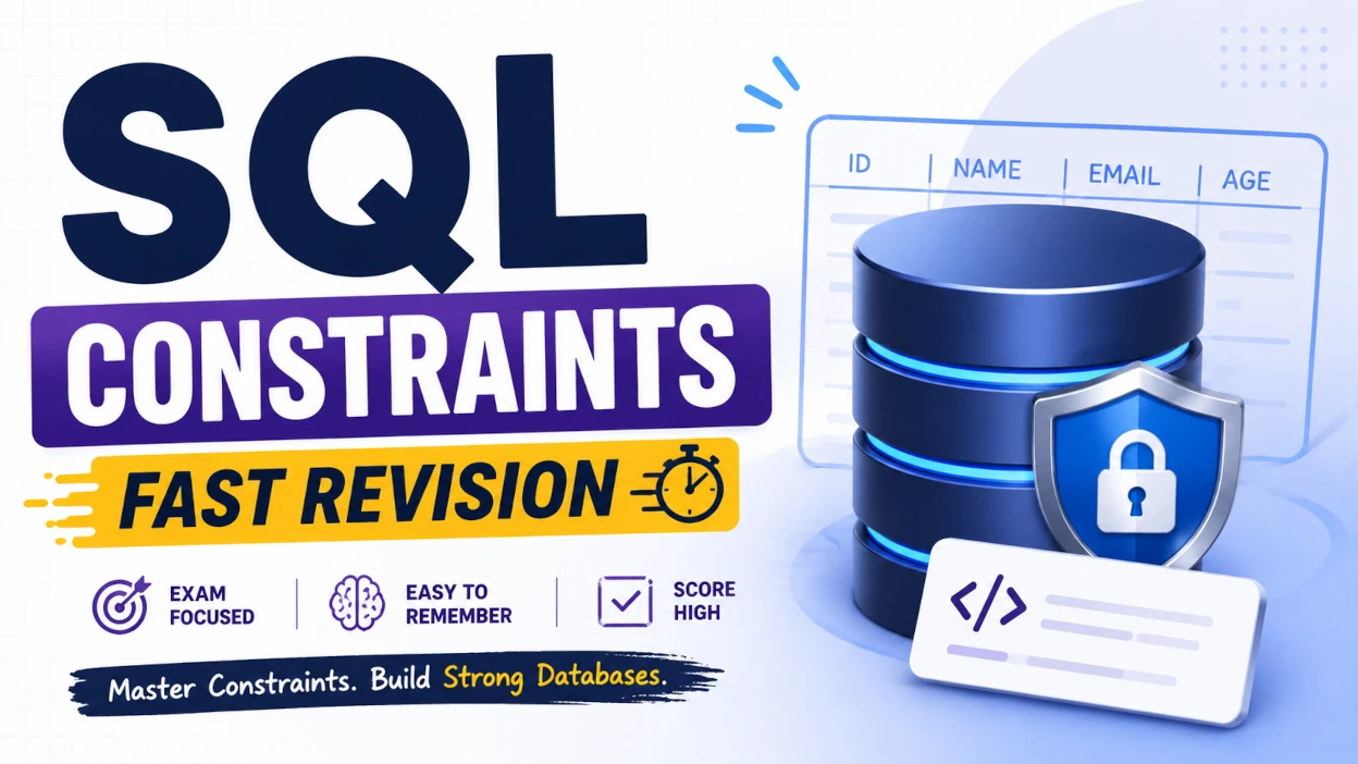 SQL Constraints Explained: Fast Revision Notes with Exam Traps for IBPS SO IT Officer 2026 - Blog Post Image