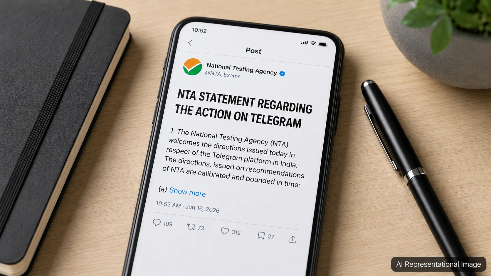 Telegram Ban Official Notice NEET UG 2026